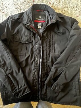 Victorinox Black Lightweight Shirt Jacket with Red Trim